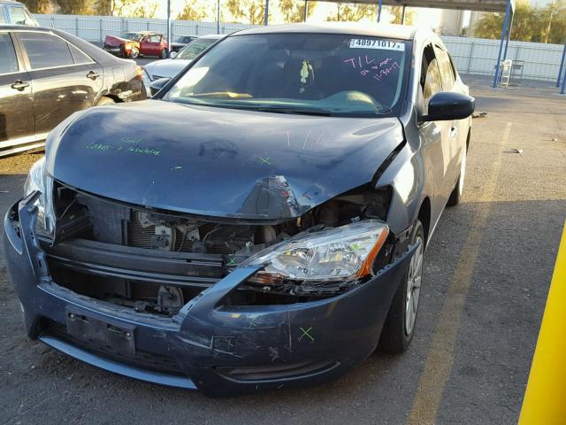 3N1AB7AP1EL659561 - 2014 NISSAN SENTRA S BLUE photo 2