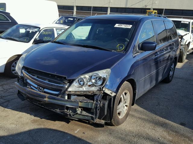 5FNRL38637B508306 - 2007 HONDA ODYSSEY EX BLUE photo 2