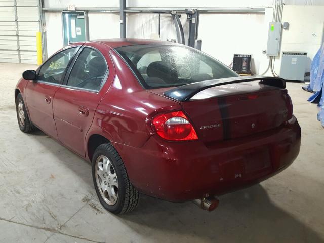 1B3ES56C13D254135 - 2003 DODGE NEON SXT RED photo 3