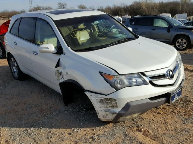 2HNYD28499H504169 - 2009 ACURA MDX TECHNO WHITE photo 1