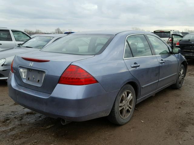 1HGCM56397A120188 - 2007 HONDA ACCORD SE BLUE photo 4