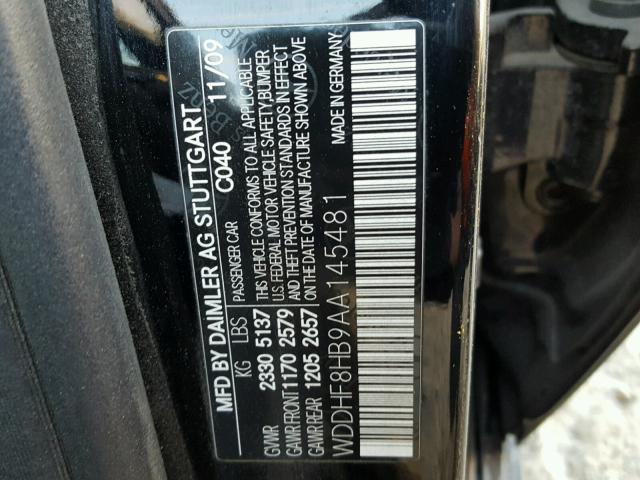 WDDHF8HB9AA145481 - 2010 MERCEDES-BENZ E 350 4MAT BLACK photo 10