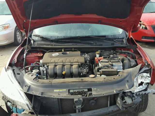 3N1AB7AP1EL646387 - 2014 NISSAN SENTRA S RED photo 7