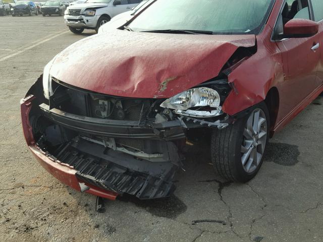 3N1AB7AP1EL646387 - 2014 NISSAN SENTRA S RED photo 9