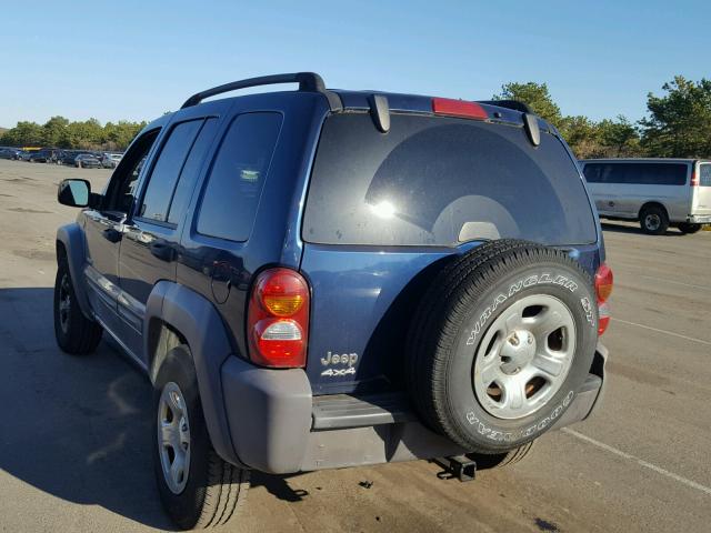 1J4GL48K24W191632 - 2004 JEEP LIBERTY SP BLUE photo 3