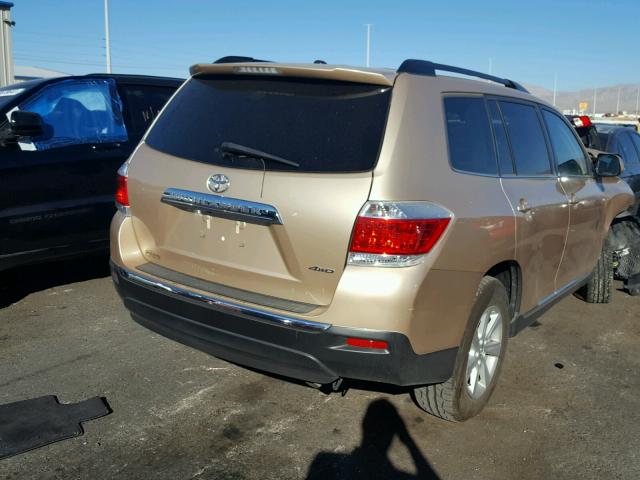 5TDBK3EH0CS165311 - 2012 TOYOTA HIGHLANDER GOLD photo 4