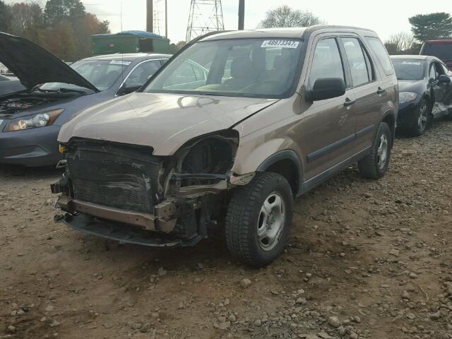 JHLRD78462C014470 - 2002 HONDA CR-V LX GOLD photo 2