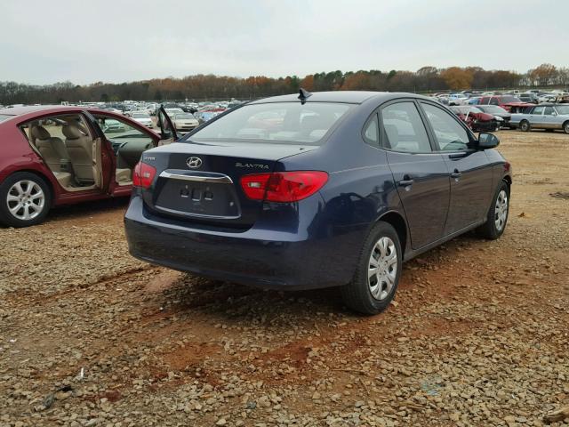 KMHDU4AD9AU150127 - 2010 HYUNDAI ELANTRA BL BLUE photo 4