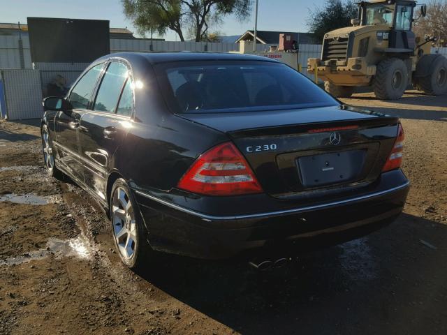 WDBRF52H67F851604 - 2007 MERCEDES-BENZ C 230 BLACK photo 3