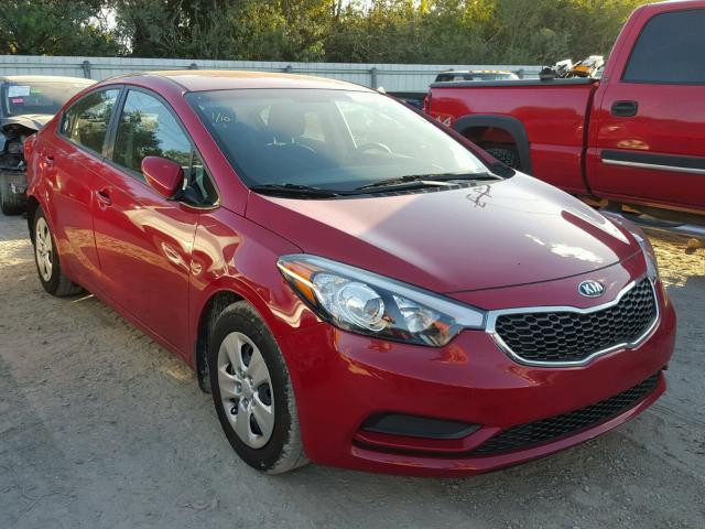 KNAFK4A61G5585874 - 2016 KIA FORTE LX BURGUNDY photo 1