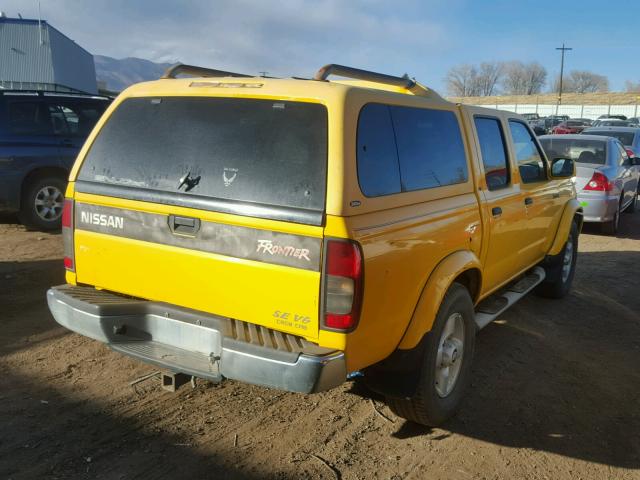 1N6ED27T7YC394318 - 2000 NISSAN FRONTIER C YELLOW photo 4