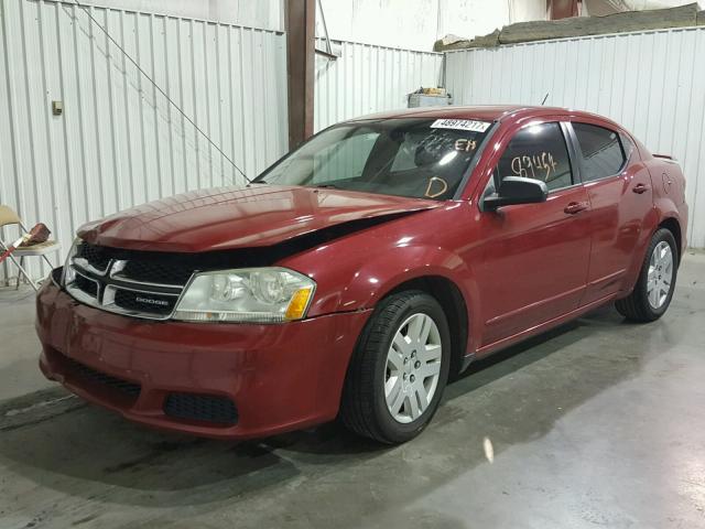 1B3BD4FB6BN540733 - 2011 DODGE AVENGER EX RED photo 2