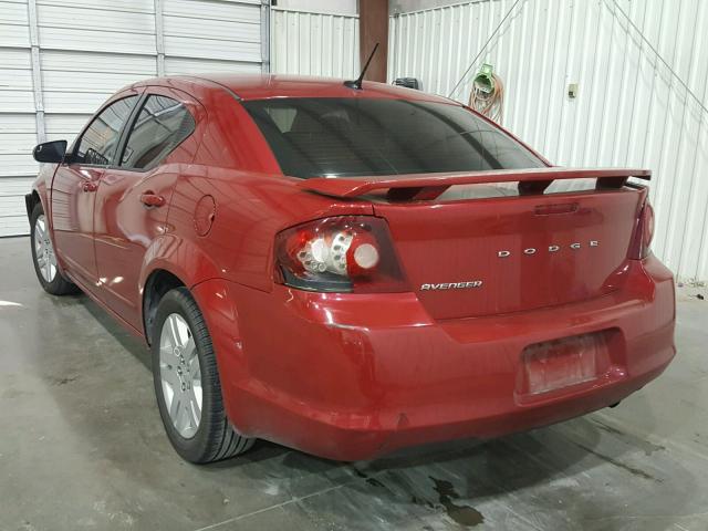 1B3BD4FB6BN540733 - 2011 DODGE AVENGER EX RED photo 3