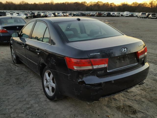 5NPET46F38H340323 - 2008 HYUNDAI SONATA GLS BLACK photo 3