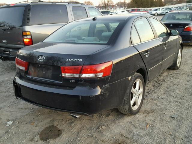 5NPET46F38H340323 - 2008 HYUNDAI SONATA GLS BLACK photo 4