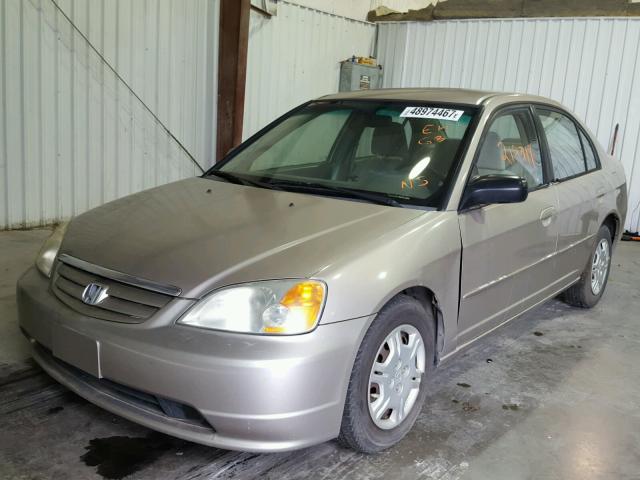 2HGES16592H530864 - 2002 HONDA CIVIC LX TAN photo 2