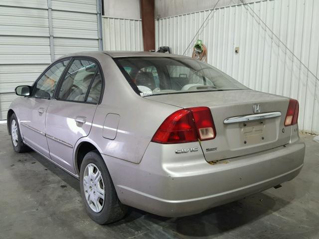 2HGES16592H530864 - 2002 HONDA CIVIC LX TAN photo 3