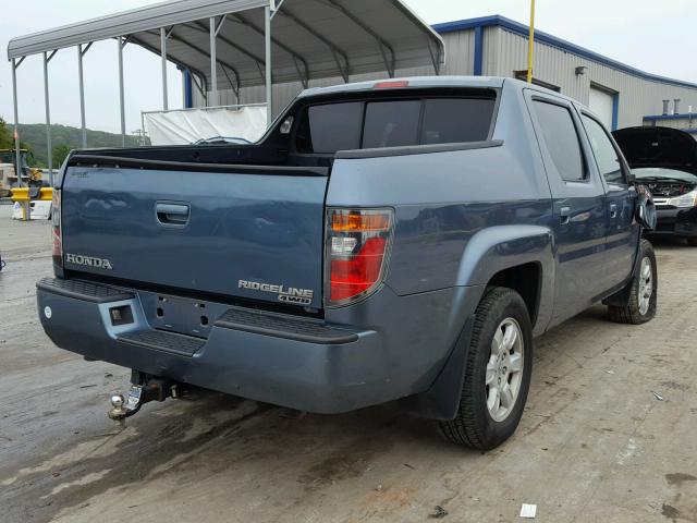 2HJYK16427H544546 - 2007 HONDA RIDGELINE BLUE photo 4