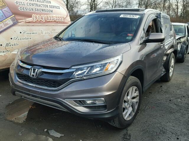 2HKRM4H75FH603686 - 2015 HONDA CR-V EXL BROWN photo 2