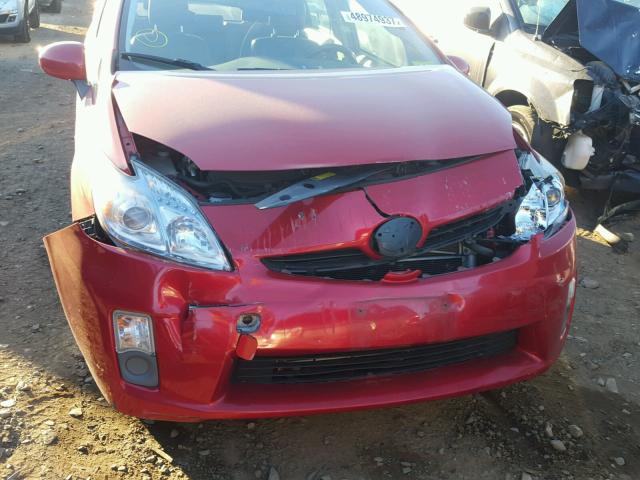 JTDKN3DU4A5206628 - 2010 TOYOTA PRIUS RED photo 9