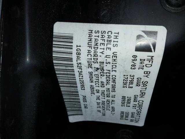 1G8AL52F34Z125953 - 2004 SATURN ION LEVEL WHITE photo 10