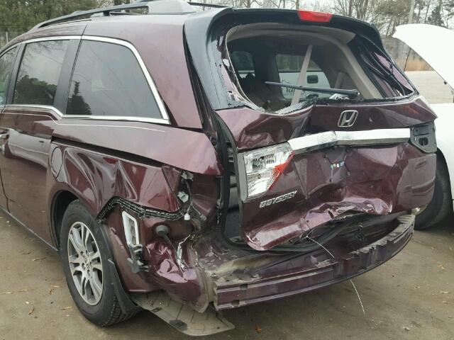 5FNRL5H66DB067603 - 2013 HONDA ODYSSEY EX MAROON photo 9