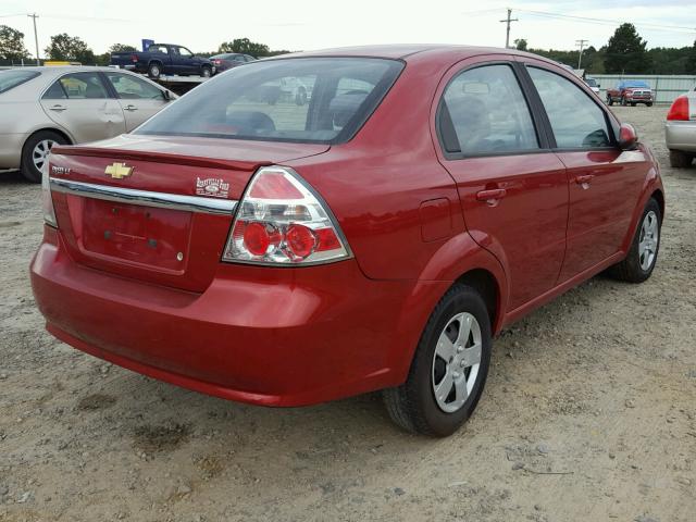 KL1TD5DE9BB198290 - 2011 CHEVROLET AVEO LS RED photo 4