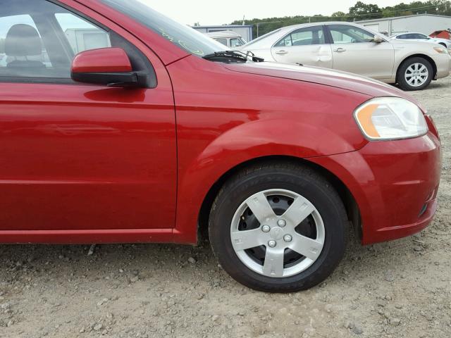 KL1TD5DE9BB198290 - 2011 CHEVROLET AVEO LS RED photo 9