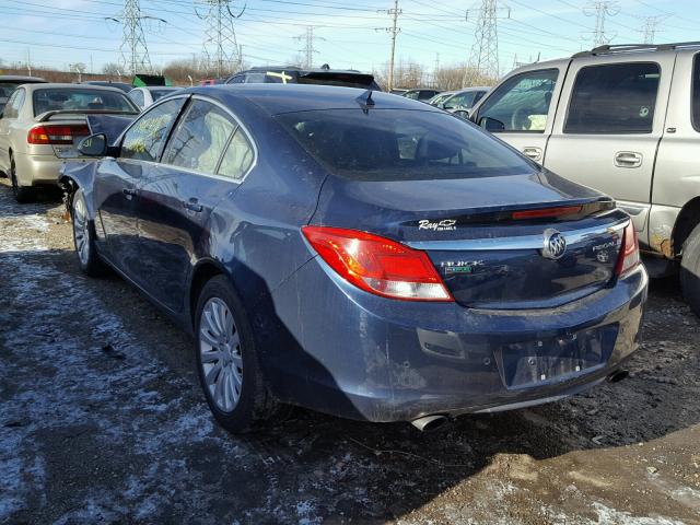 W04GW5EVXB1091459 - 2011 BUICK REGAL CXL BLUE photo 3