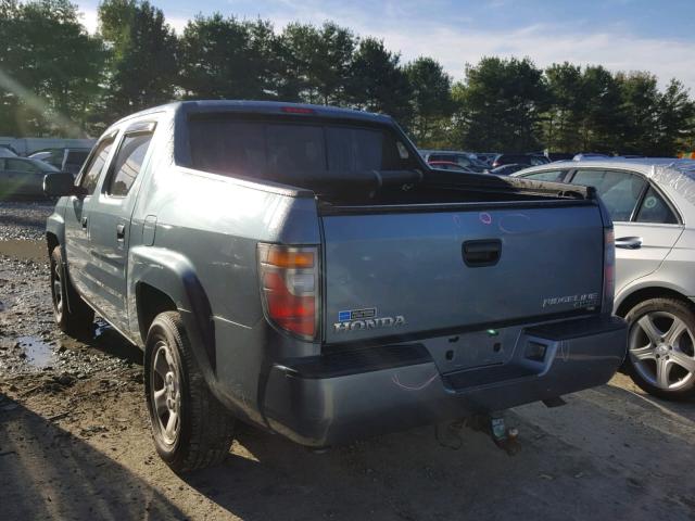 2HJYK16206H531310 - 2006 HONDA RIDGELINE BLUE photo 3