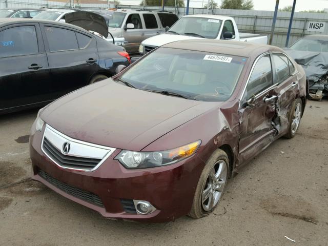 JH4CU2F49CC012009 - 2012 ACURA TSX MAROON photo 2