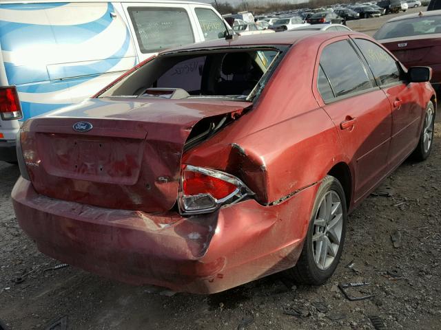 3FAHP07Z77R254047 - 2007 FORD FUSION SE RED photo 4