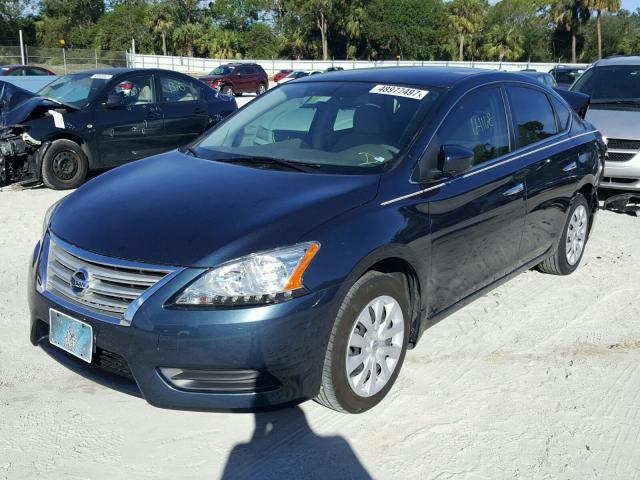 3N1AB7AP1DL795882 - 2013 NISSAN SENTRA S BLUE photo 2