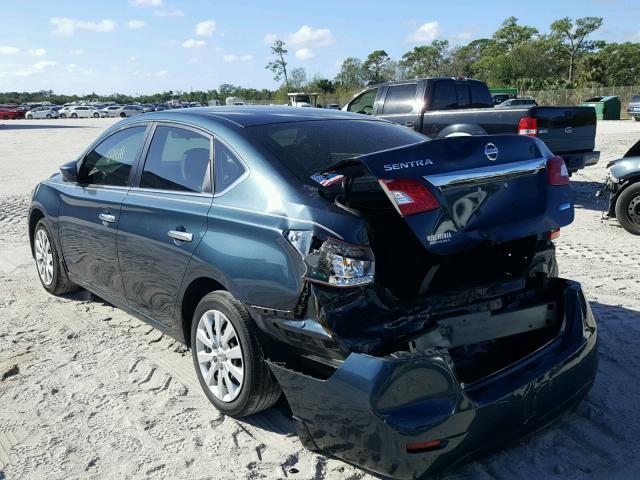 3N1AB7AP1DL795882 - 2013 NISSAN SENTRA S BLUE photo 3