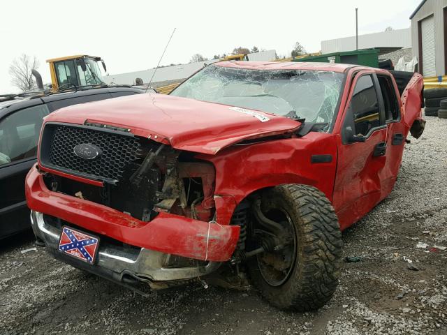 1FTRW14W25KB89630 - 2005 FORD F150 SUPER RED photo 2