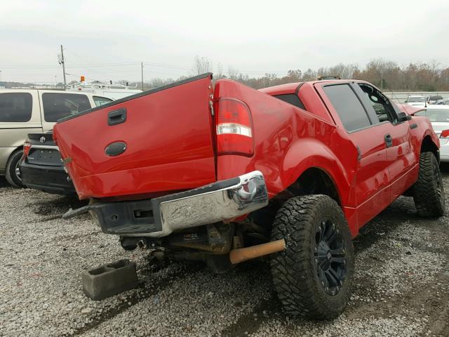 1FTRW14W25KB89630 - 2005 FORD F150 SUPER RED photo 4