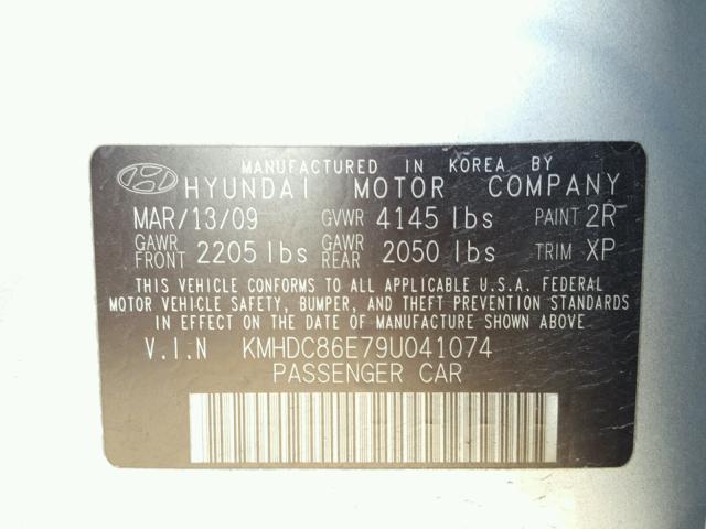 KMHDC86E79U041074 - 2009 HYUNDAI ELANTRA TO SILVER photo 10