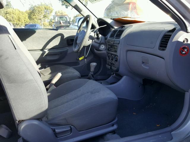 KMHCG35C55U340625 - 2005 HYUNDAI ACCENT GS GRAY photo 5