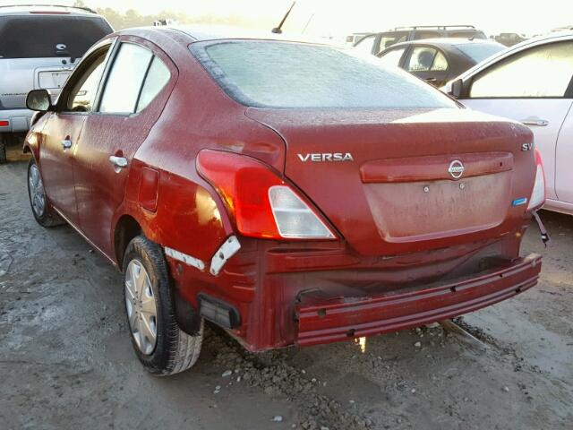 3N1CN7AP8CL916793 - 2012 NISSAN VERSA S RED photo 3