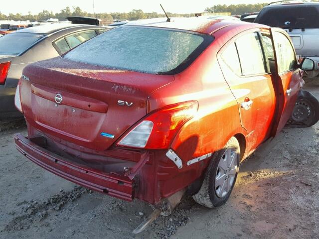 3N1CN7AP8CL916793 - 2012 NISSAN VERSA S RED photo 4