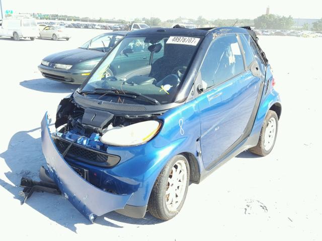 WMEEK31X18K125720 - 2008 SMART FORTWO PAS BLUE photo 2