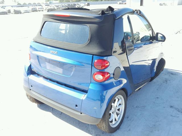 WMEEK31X18K125720 - 2008 SMART FORTWO PAS BLUE photo 4