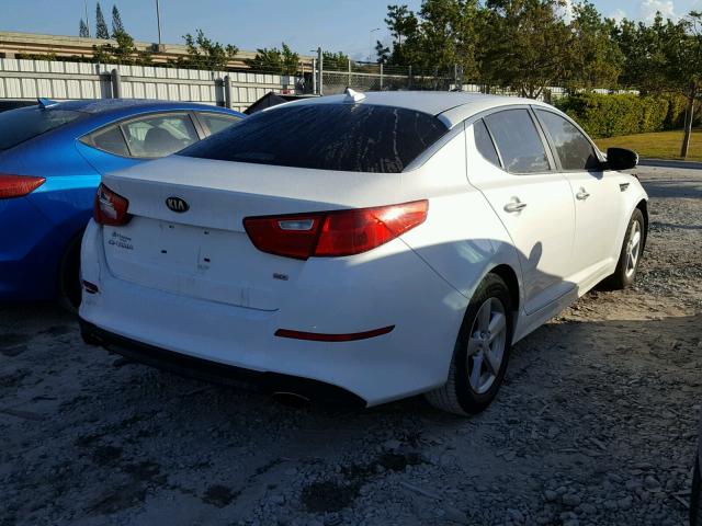 KNAGM4A70F5593079 - 2015 KIA OPTIMA LX WHITE photo 4