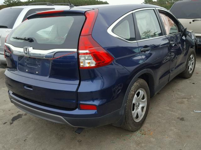 3CZRM3H35FG702177 - 2015 HONDA CR-V LX BLUE photo 4