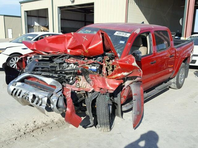 5TFJU4GNXEX055703 - 2014 TOYOTA TACOMA DOU RED photo 2