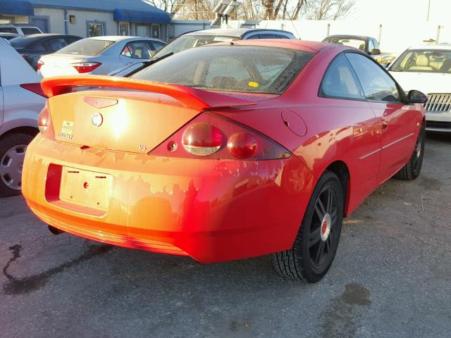 1ZWHT61L425604025 - 2002 MERCURY COUGAR V6 RED photo 4