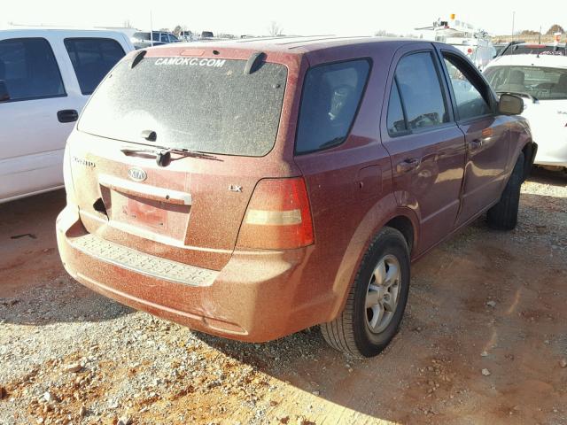 KNDJD735785813049 - 2008 KIA SORENTO EX BURGUNDY photo 4