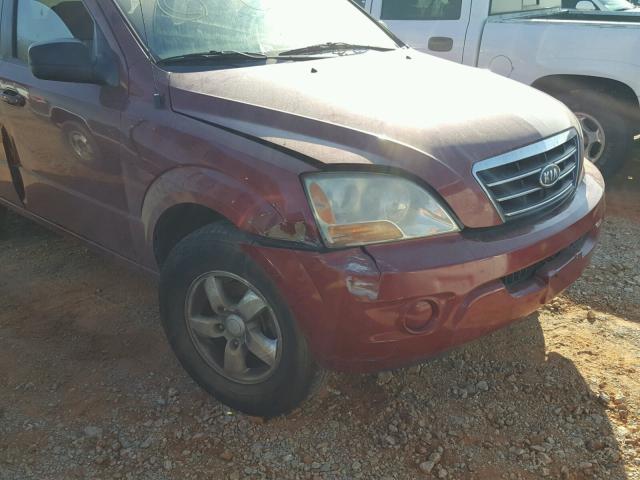 KNDJD735785813049 - 2008 KIA SORENTO EX BURGUNDY photo 9