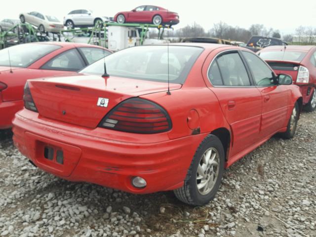 1G2NF52E81M579392 - 2001 PONTIAC GRAND AM S RED photo 4