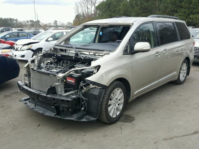 5TDYK3DC6FS631442 - 2015 TOYOTA SIENNA XLE BEIGE photo 2